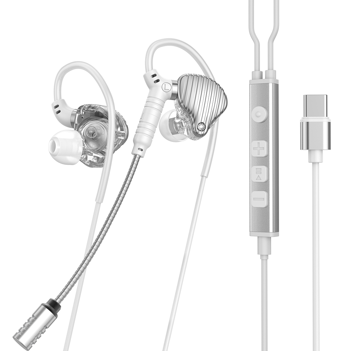 Blanc-Type C avec micro
