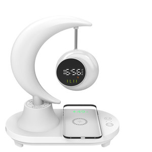 New Arrival Modern LED Music Ambient Lights Wireless Charging Smart Desk <strong>Lamp</strong> With BT Speaker <strong>Time</strong> Date Week Display Function - Product Image 6