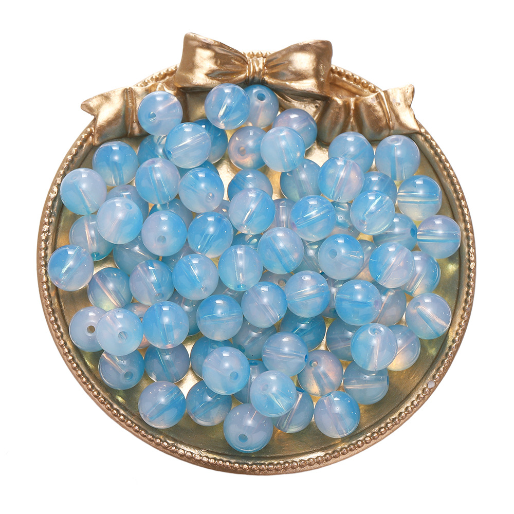 Verre bicolore blanc - poudre bleue