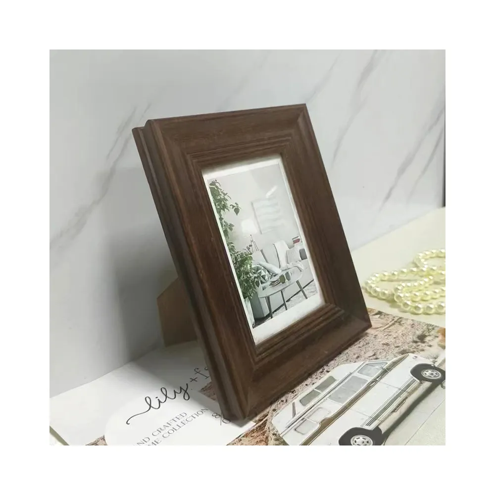 Wooden custom frames decorations for home wood walnut frame photo/picture frame