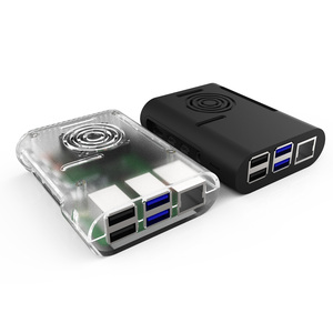 Disipador de calor y ventilador de refrigeración, carcasa protectora negra para Raspberry Pi 4, modelo 4B, 3 unidades