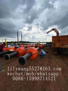 Flotador de pontón de manguera de goma de aceite de agua profunda DN990 flotadores de HDPE para tubería de draga - Product Image 2