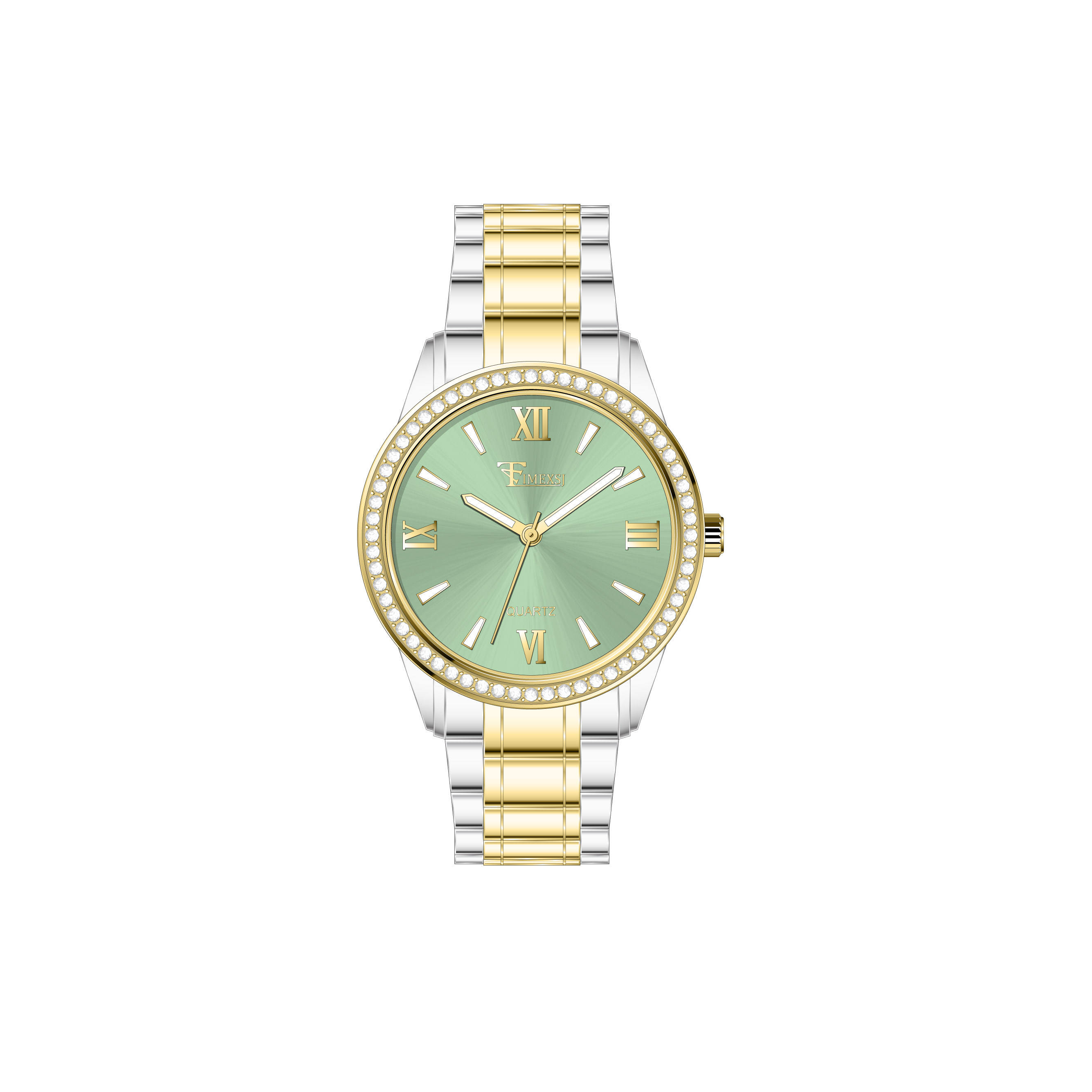 Two Tone Gold - Mint Green