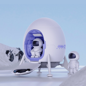 Uzay gemisi projektör Spaceman gece lambası bulutsusu ışık ortam ışığı uzay kapsülü Astronaut Lander ile Bluetooth hoparlör - Product Image 1