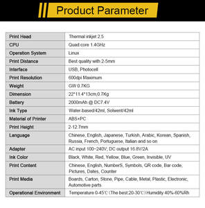AIX mehrsprachiger tragbarer Tintenstrahldrucker Codierungsmaschine handgerät Verfallsdatum Chargennummer Tintenstrahldrucker - Product Image 4