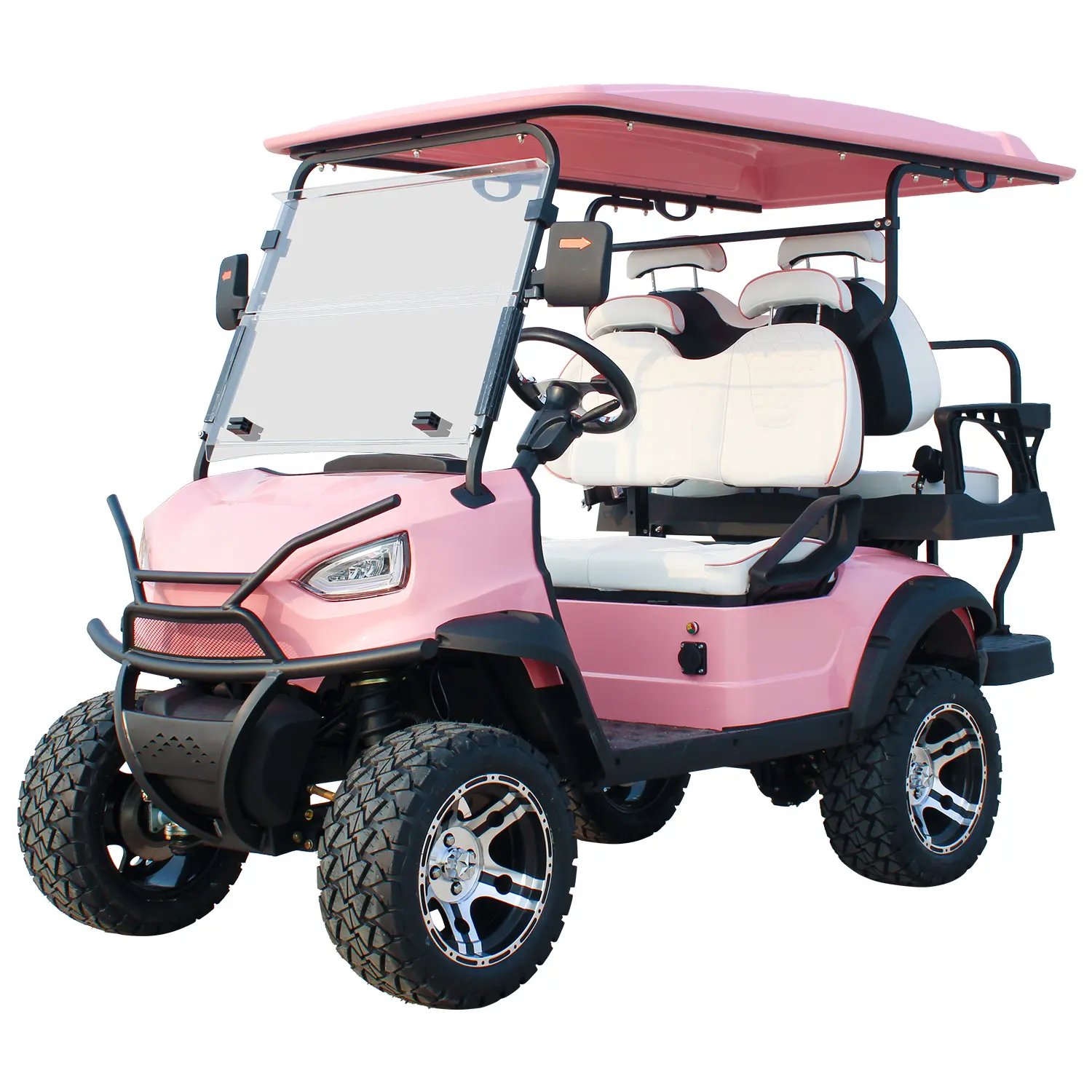 Carrito de golf estándar para coche de club a buen precio, carrito de palos de golf eléctrico, carrito de golf con batería de litio legal de calle todoterreno de 48V y 72v