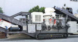 クローラーコーンクラッシャー,携帯型石材破砕工場採石用ポータブルトレーラーマウント