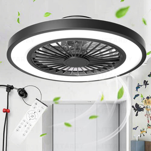24-Inch for Celine Creative <strong>Wind</strong> Mill Ceiling Fan <strong>LED</strong> Light E27 Double Flush Mount Stick Remote Control DC Light-<strong>Up</strong> <strong>Wind</strong> Mill - Product Image 1