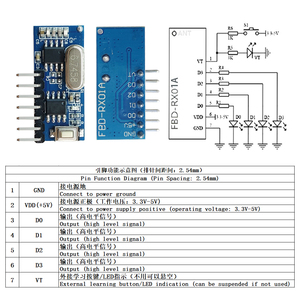Shenzhen 433 MHz HF-Sender-und Empfänger modul 4-Kanal-Universal-Lerncode Ev1527 Fernbedienung skit