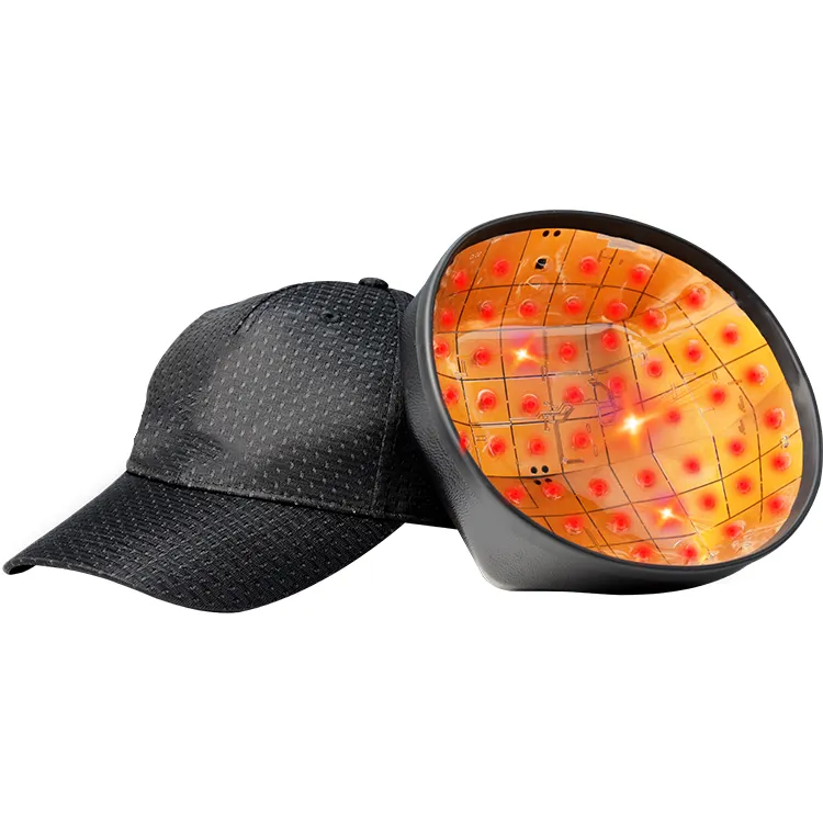หมวกไฟ LED สีแดง 660nm 850nm 940nm หมวกกันน็อคไฟ LED สีแดงใกล้หมวกบําบัดอินฟราเรดสําหรับการเจริญเติบโตของเส้นผม