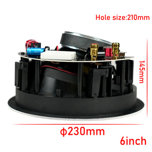 6英寸大功率扬声器音频系统声音80W HiFi天花板墙壁扬声器家庭影院6英寸低音扬声器1英寸高音扬声器扩音扬声器系统 - Product Image 6