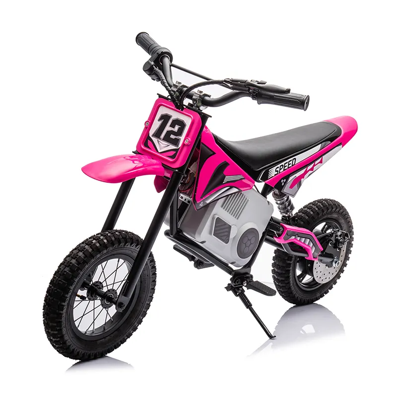 Sepeda motor balap anak-anak, sepeda motor elektrik off road merah muda perempuan 24v untuk anak-anak usia 12 tahun