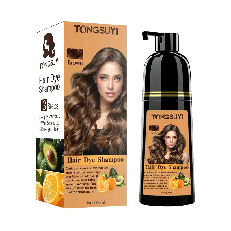 Novo design de frasco de plástico refrescante para tintura de cabelo, shampoo preto natural de abacate semi-permanente de frutas para salão de cabeleireiro