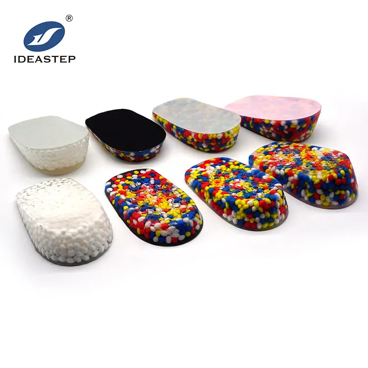 Ideastep Newest multi colors foot care product heel cushion inserts shoe pads shock absorb PU gel Height increasing insoles