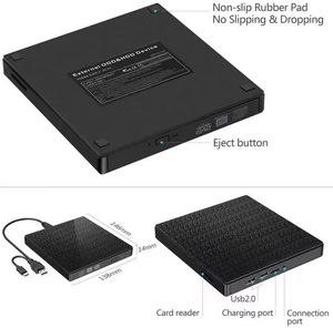 外部光驱Rom Dvd便携式播放器CD Rw刻录机刻录机，带SD/tf卡读卡器USB 3.0，适用于电脑台式机笔记本电脑Linux - Product Image 6