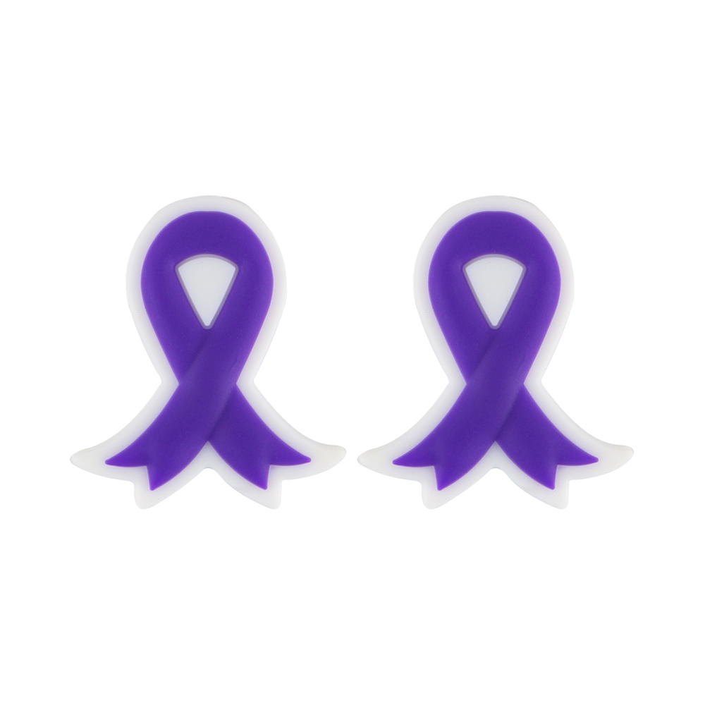 Ribbon silicone Focal bead Bright Purple SA219
