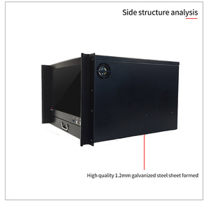 6U negro oscuro 600cm con pantalla de 14 pulgadas y teclado chasis integrado EQUIPO DE Control Industrial caja de servidor de computadora