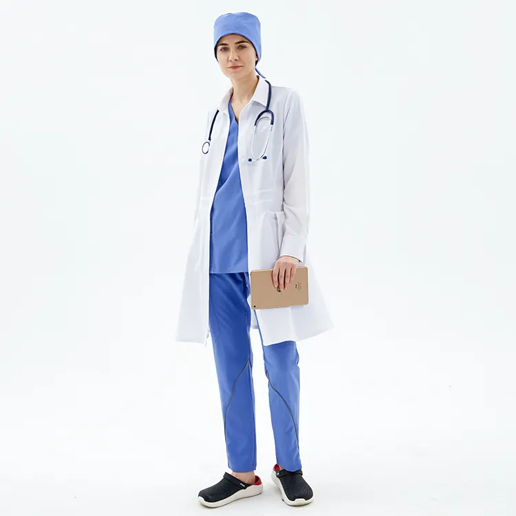 أزياء الساخن بيع مخصص تصميم القطن الأبيض زي طبيب مستشفى زي السيدات الطبيب معطف للمختبر