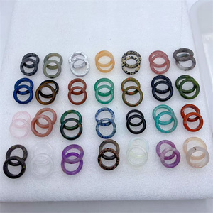 Bán Buôn Vòng Tròn Hình Pha Lê Nhẫn Reiki Chữa Bệnh Đá Đa Màu Thạch Anh Tím Tiger Eye Nhẫn Cho Thiền - Product Image 3