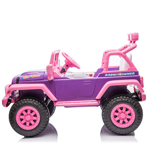 ピンクカラー子供オフロード<span class=keywords><strong>2</strong></span>人乗り車キッズリモートRc 12V 4WDビッグバッテリー式おもちゃ電気自動車