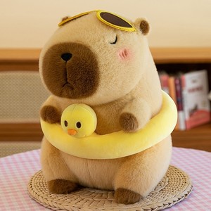 Yeni yaz tarzı Capybara bebek peluş ayı dolması Capybara yastık yaz pembe mayo mavi gömlek ördek yüzme simidi - Product Image 6