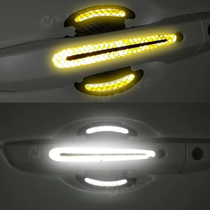 <strong>Dual</strong>-Function Door Handle Guards Scratch Protection + Nighttime <strong>Reflectivity</strong> (Glossy/Matte Black) - Product Image 5