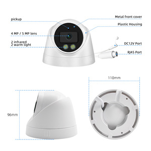 Cámara DE SEGURIDAD POE a todo color de 5MP, diseño de domo de visión nocturna, detección de movimiento IR, micrófono incorporado, Sensor CMOS, compatible con memoria/tarjeta SD - Product Image 2