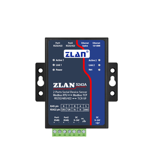2 ports <strong>ethernet</strong> industrial gateway converter RS485 to <strong>Ethernet</strong> <strong>TCP</strong> <strong>IP</strong> Modbus Gateway serial server ZLAN5243A - Product Image 1