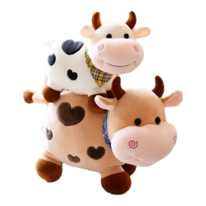 बच्चों के लिए थोक कावई गाय आलीशान खिलौना 8 इंच भरवां पशु गुलाबी गाय आलीशान