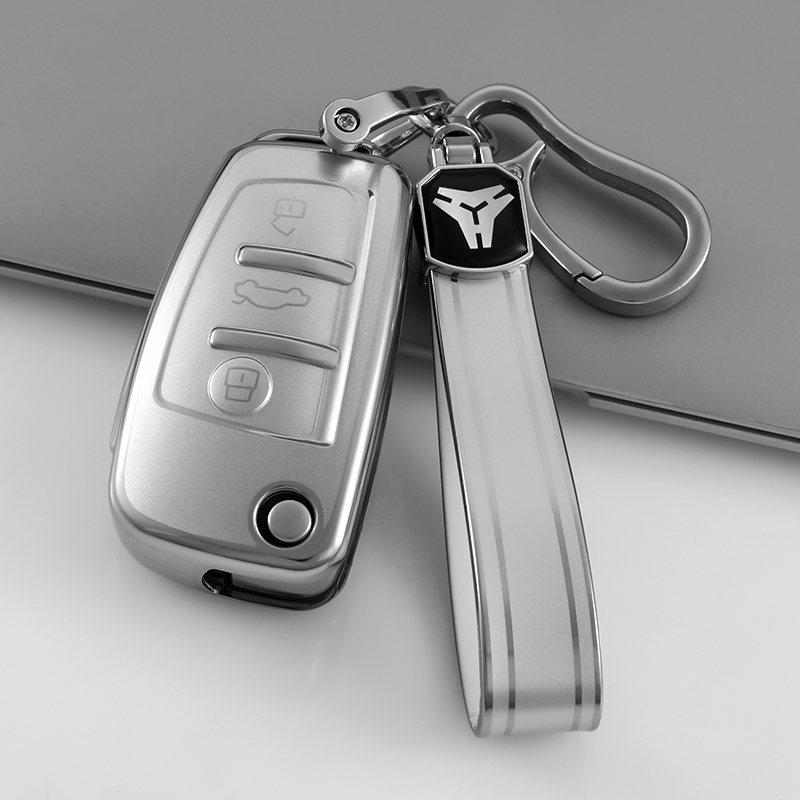 Type-C 3 button cover+TPU Keychain-Silver