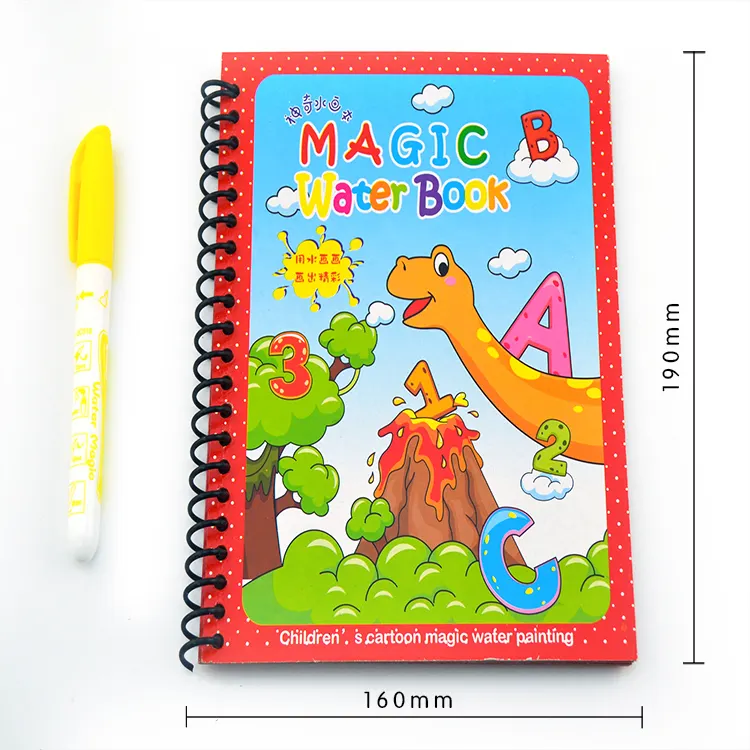 MOQ BAJO regreso a la escuela dibujos animados educativos niños encantadores impresión pintura al agua libro de dibujo para 3-4 niños regalos para juguete divertido