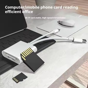 Çift konektörler USB tip C 2 In 1 SD TF kart okuyucu beyaz akıllı OTG hafıza kartı adaptörü için apple telefon ped telefonlar Android - Product Image 5
