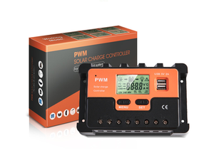 10A/20A/30A/40A/50A/60A PWM контроллер солнечного заряда 12V/24V солнечный регулятор PWM зарядное устройство ЖК-дисплей двойной USB - Product Image 6