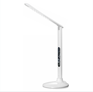 Modern Touch Control LED Table <strong>Lamp</strong> Nice Style Foldable with White Shade <strong>Time</strong> Date Temperature &amp; Week Clock for Study &amp; Work - Product Image 1