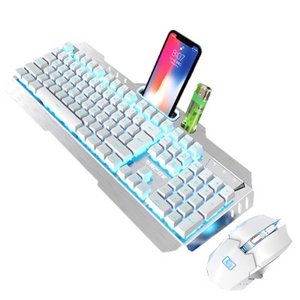 充電式バックライト付きワイヤレスキーボードとマウスセットメカニカルキーボードとマウスコンボ2.4Gワイヤレス伝送Teclado