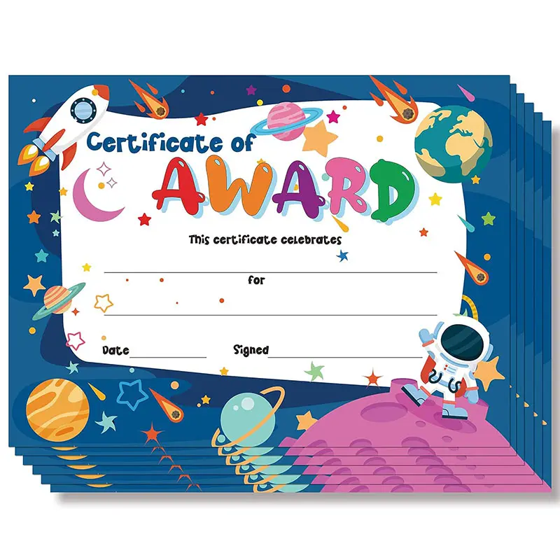 Custom Back to School Recognition Rewards Preschool Award Certificates Printable Certificate of Award for Children