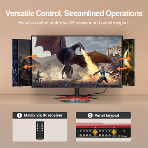 TESmart 4x2 <strong>HDMI</strong> <strong>Matrix</strong> Video Support 4K 30HZ 5.1/ByPass Modes L/R S/PDIF Audio HDCP 1.<strong>4</strong> With EDID Emulators <strong>Matrix</strong> Switch - Product Image 5