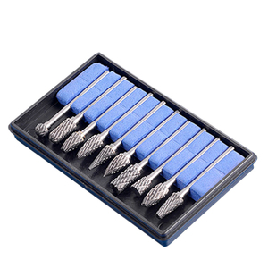 10 adet/takım kombinasyon çapraz kesim Tungsten karbür oyma Bur döner aracı HRC70 Tungsten karbür kesici - Product Image 6
