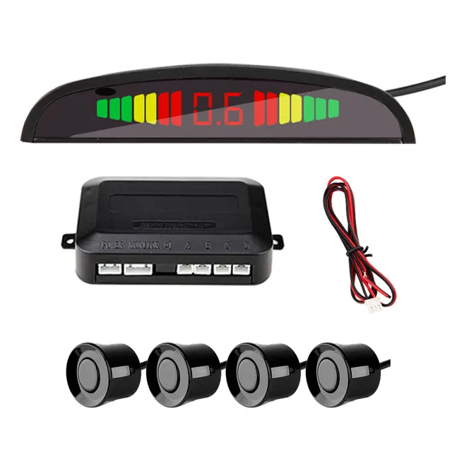 Hippcron-Kit de Sensor de aparcamiento para coche, sistema de alerta de sonido con Radar inverso de 22mm, 4 sensores, 8 colores