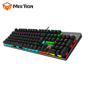 MEETION-Teclado mecánico LED MT-MK007 PRO para juegos, miniteclado con cable USB de 104 teclas, RGB, para Gamer, PC de escritorio