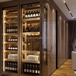 Restaurant Wine and Beverage Coolers Stainless Steel Case Beech Wooden Shelves for <strong>Japanese</strong> Sake Wine Cellar Cabinet <strong>Chiller</strong>