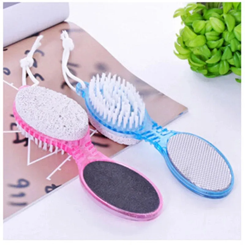 Ready to ShipIn StockFast Dispatch4 In 1 Foot File Dead Skin Callus Remover Pumice Stone Multi-Function Foot Cleaner Brush Foot Care Pedicure Kit