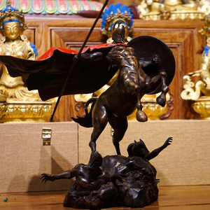 Tượng điêu khắc bằng đồng đúc thủ công theo thiết kế nghệ sĩ, hình chiến binh Hy Lạp, hiệp sĩ, nhân vật Kamen Rider châu Âu, ngựa, nghệ thuật kim loại - Product Image 4
