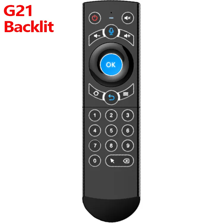 G21 PRO arkadan aydınlatmalı Gyro IR öğrenme kablosuz hava fare 2.4G akıllı ses uzaktan kumanda X3 3318 Mini H96 android TV kutusu vs G10