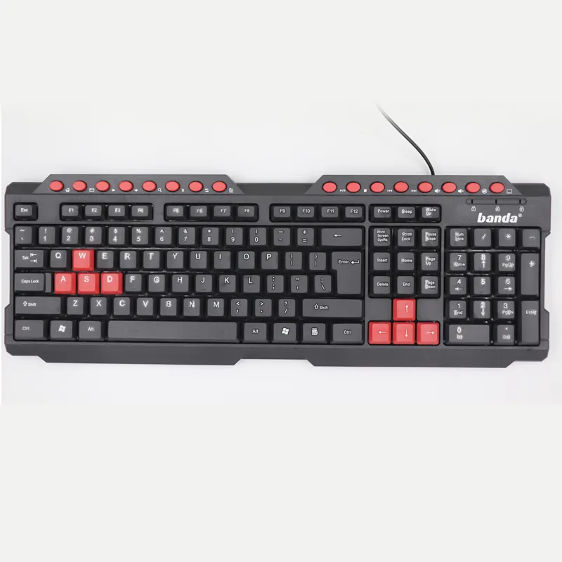 Teclado multimedia impermeable con cable USB, 2021 teclas, para ordenador, precio barato, alta calidad, 108