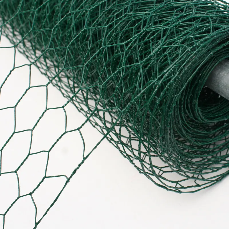 Malla de alambre hexagonal de alta calidad, color verde, recubierto de PVC