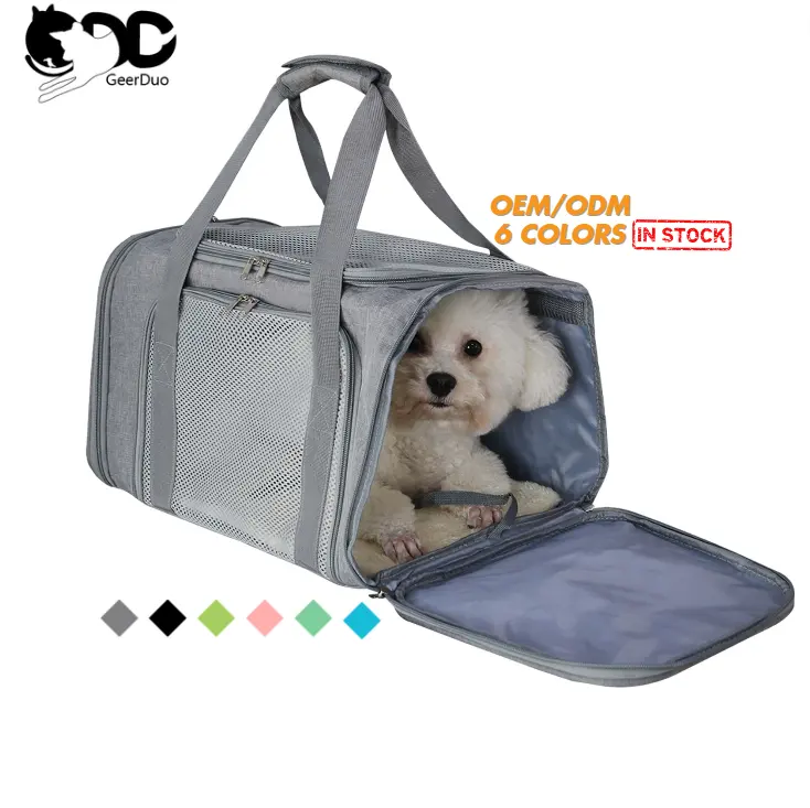 Geerduo Pet Dropshipping Airline Approved Large Pet Dog Carrier for Medium Large Dogs Soft-Sided Mesh Pet Travel Carrier