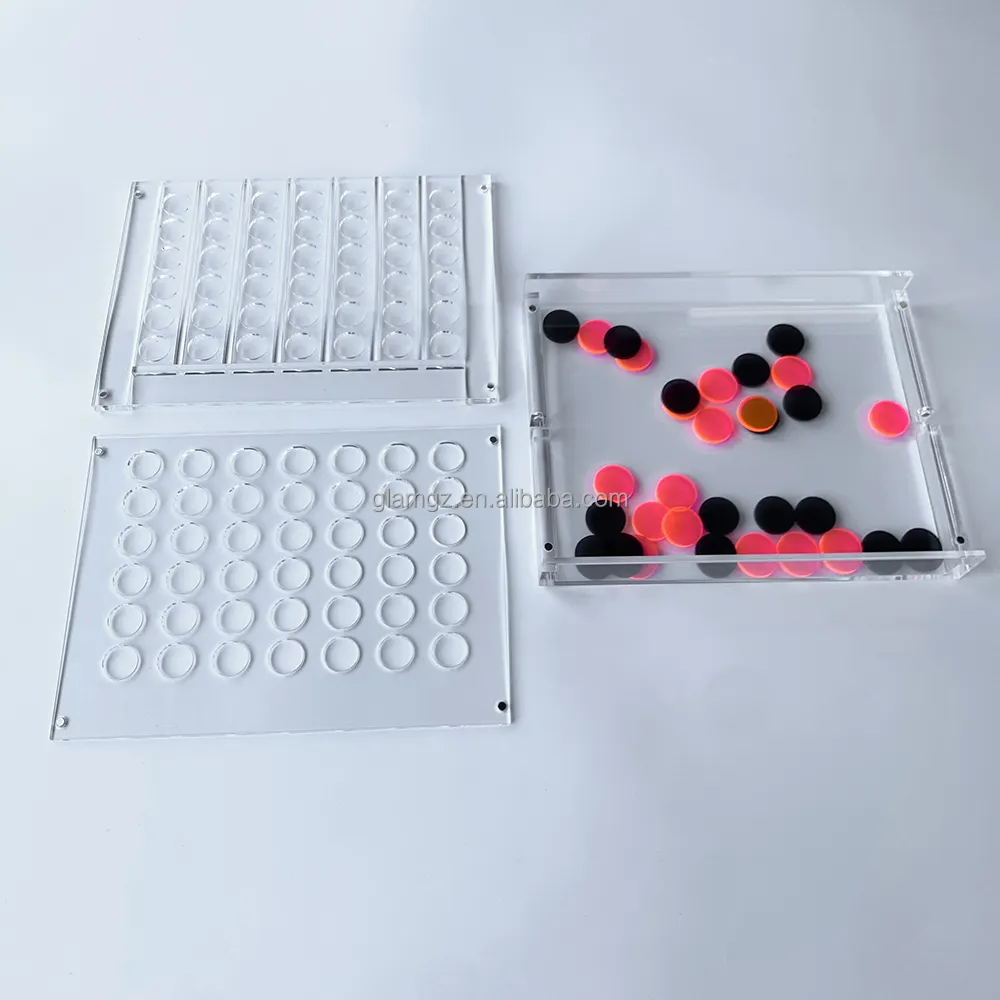 थोक कस्टम स्पष्ट रंगीन एक्रिलिक चार एक पंक्ति में एक पंक्ति में खेल कनेक्ट 4 खेल Lucite 4