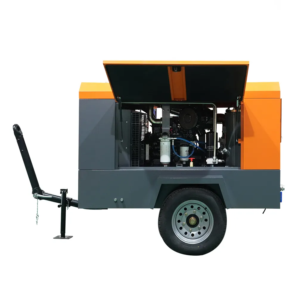 Compresseur d'air portable diesel 375 CFM pour l'industrie du forage