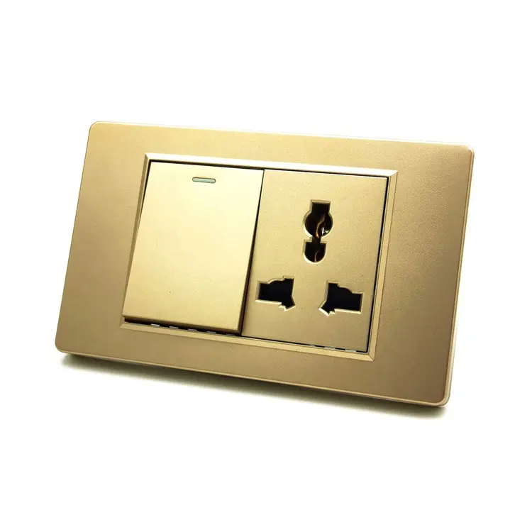 Zsun color oro 220V de 3pin de interruptor eléctrico hembra